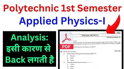 Applied Physics 1st Semester Polytechnic Previous Year Question paper | Polytechnic PDF 2021 & 2022