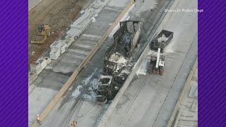 U.S. 75 completely closed after an 18wheeler catches fire