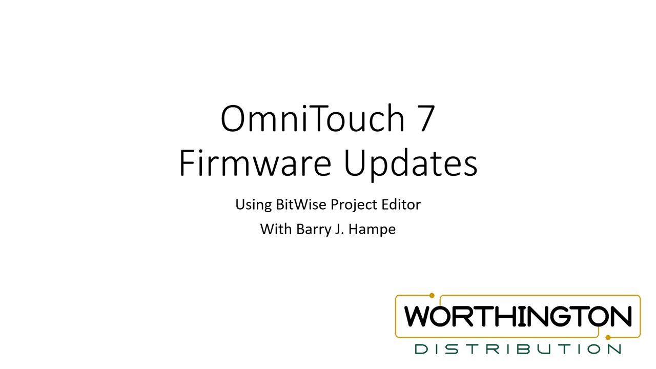 Updating OmniTouch 7 Firmware using BitWise Project Editor - YouTube