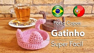 Porta Copos GATINHO para INICIANTES - Super FÁCIL
