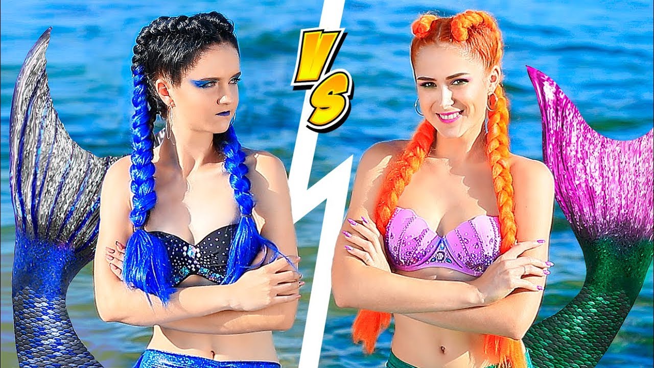 ⁣Makyaj Yarışması! 10 Kendin Yap Tarzı İyi Deniz Kızı Makyajı – Kötü Deniz Kızı Makyajına Karşı!