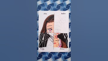One drawing, But 4 different styles ✨ Nezuko  kamado ✨ Part-3#art # shorts #day21