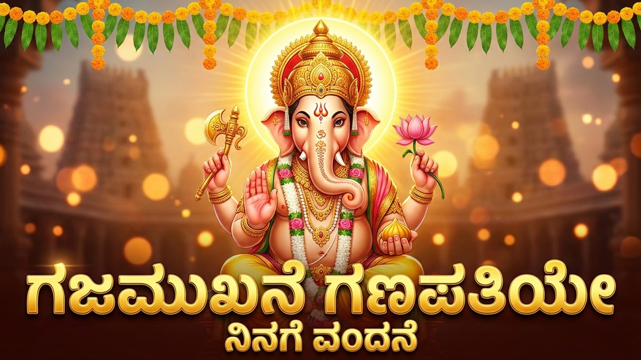 ಗಜಮುಖನೆ ಗಣಪತಿಯೇ ನಿನಗೆ ವಂದನೆ | Gajamukhane Ganapathiye | Lord Ganesh Kannada Devotional Songs