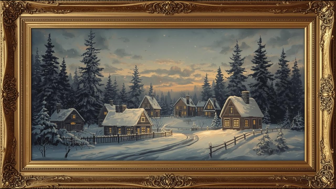 Nostalgic Photo Scene Art in Gold Frame | Cozy TV Wallpaper Screensaver (HD)