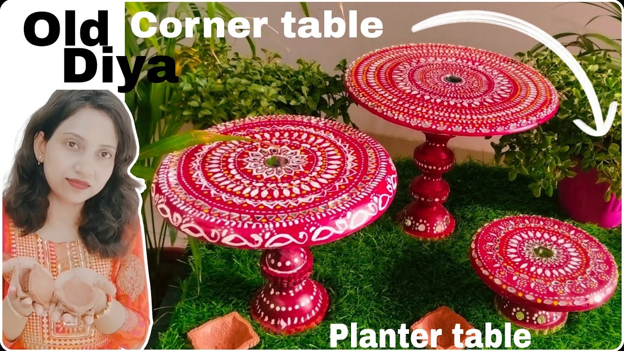 पुराने दिया से बनाये planter table /corner table old diya craft /diy table