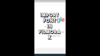 How To Import Any Font In Filmora X | Filmora #shorts Tutorial