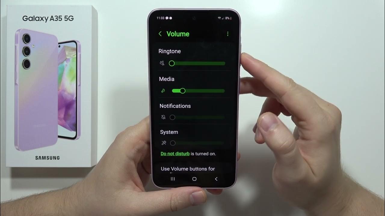 How to find manage sound settings on samsung galaxy a35 5g sound