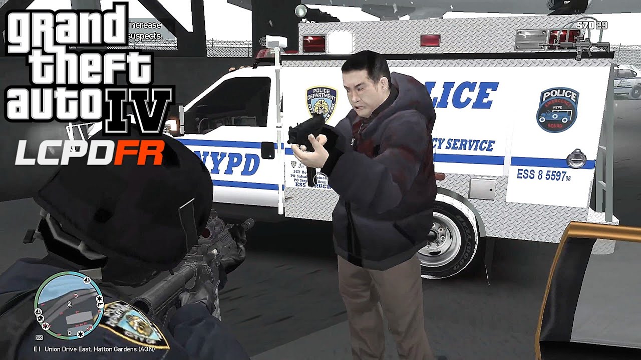 Grand Theft Auto IV - LCPDFR: Snowy (and glitchy) NYPD ESU Winter Patrol In Manhattan