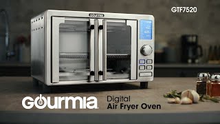 Gourmia Digital Air Fryer Toaster Oven with Single-Pull French Doors, New