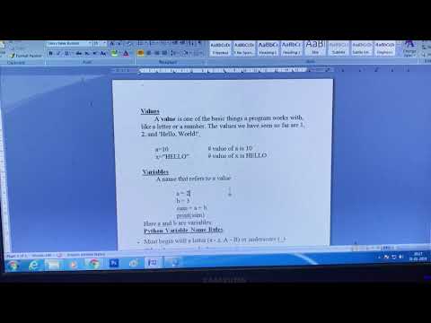 Python Variables,Values and Keywords(Tamil)/Python Lecture2