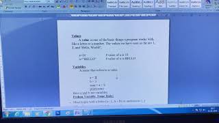 Python Variables,Values and Keywords(Tamil)/Python Lecture2