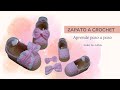 como hacer zapatos o zapatillas para niña 0 a 3 meses paso a paso.