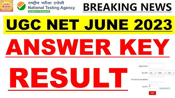 Ugc net june 2023 Answer key Result Latest update #studybharat #Amanvohra #9888523440