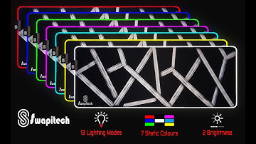 SWAPITECH GEOMETRIC BLACK RGB GAMING MOUSE PAD | Large Size Gaming Mousepad | Best Gaming Mousepad |