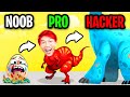 NOOB vs PRO vs HACKER In DINO BASH!? (ALL LEVELS UNLOCKED!)