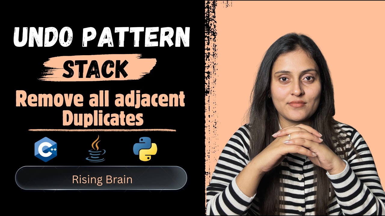Remove All Adjacent Duplicates in String | Stack Undo Pattern | Brute ...