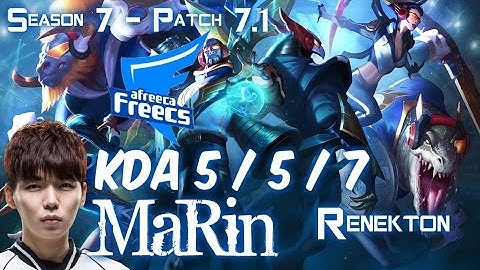 AFs MaRin RENEKTON vs MAOKAI Top - Patch 7.1 KR Ranked