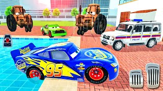 Indian Theft Aura Simulator | Tractor Tipping in McQueen & Police Car Driving 3D - Android GamePlay screenshot 5