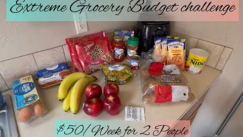 Extreme Grocery Budget Challenge $50/week for 2 people 🍕🤩🍜👍