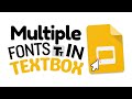 Use Multiple FONTS in one TEXTBOX | Google Slides (Typography)
