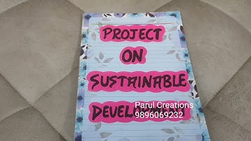 Project on Sustainable Development for 10th & 12th/Sustainable Development Project of Economics