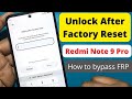 Unlock after factory reset redmi note 9 pro  xiaomi redmi note 9 pro verifying your account frp