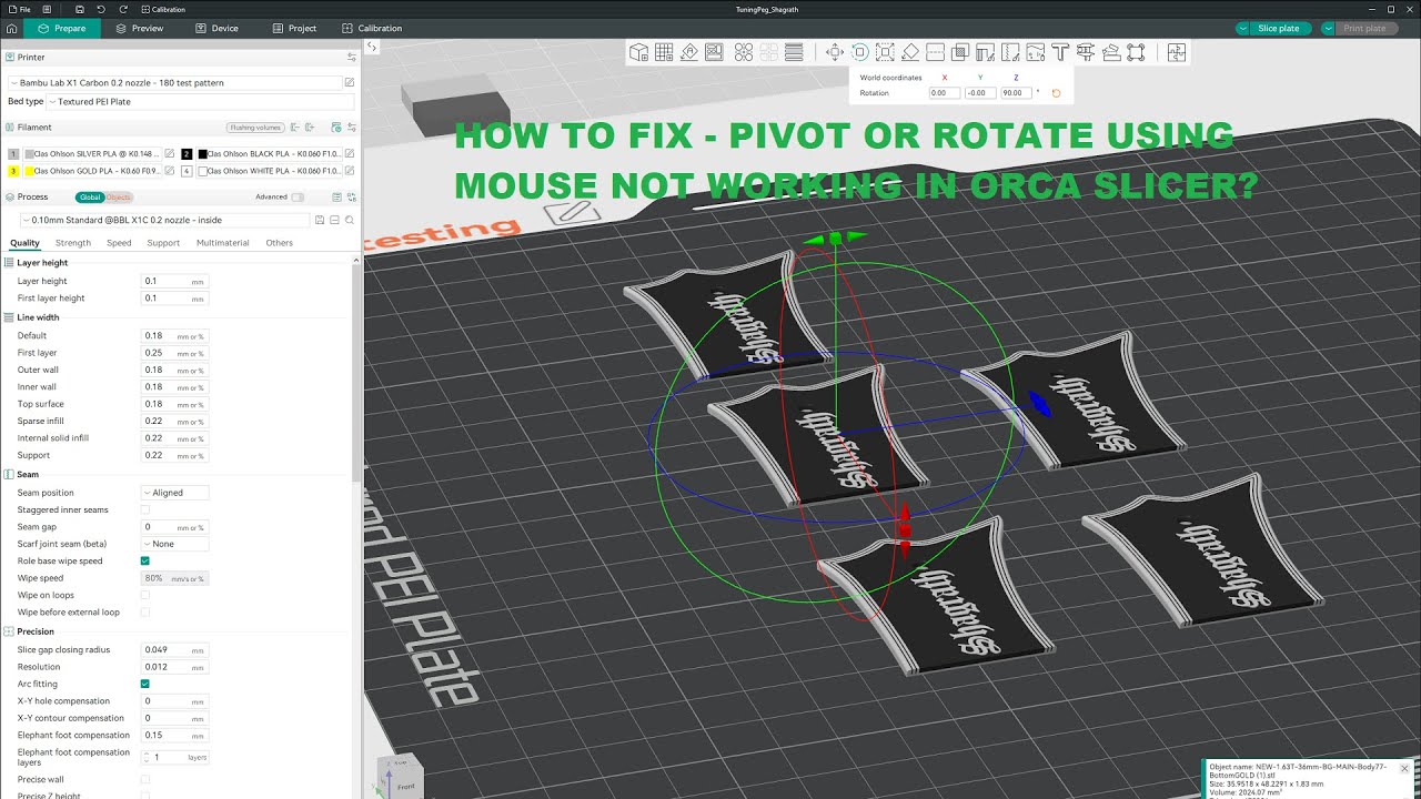 Orca Slicer - HowToFix: Pivot/Rotate not working with Mouse scroll wheel button