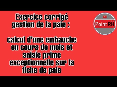 EXERCICE CORRIGÉ GESTION DE LA PAIE