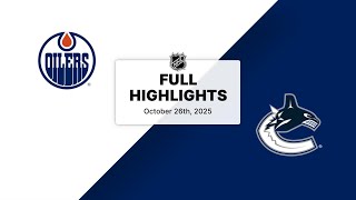 Nhl Highlights Oilers Vs. Canucks October 26, 2025