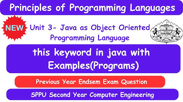 sppu ppl unit 3 this keyword in java