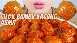 ASMR CILOK BUMBU KACANG PEDAS ISI LEMAK SAPI | EXTREME CHEWY EATING SOUNDS | ASMR INDONESIA