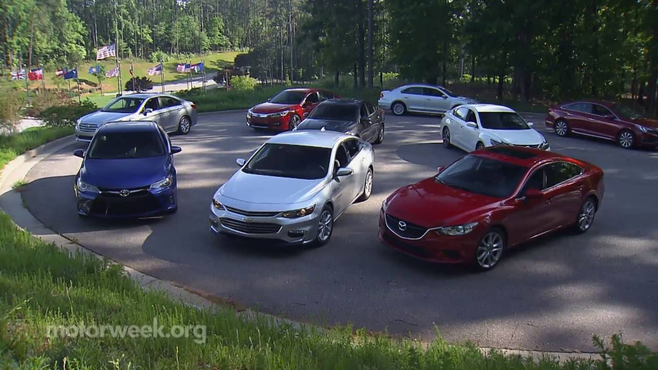motorweek comparison test mid size sedan challenge youtube mid size sedan comparisons