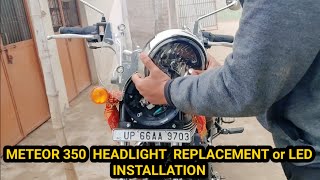 Meteor 350 Headlight bulb replacement | Meteor 350 How to Install LED bulb