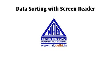Data Sorting with Screen Reader