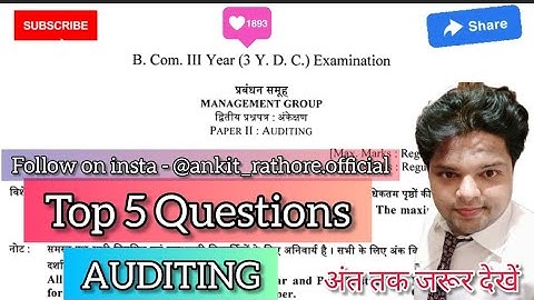 B.Com Final Year Auditing Paper #2022 most #imp questions from previous exams for all universities