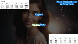 Where that Came From (capo 4) by Randy Travis play along with scrolling guitar chords and lyrics