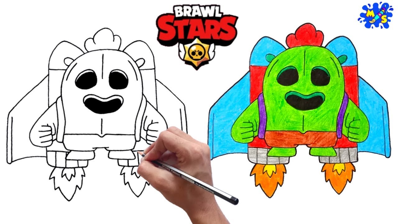 Нарисовать спайка из brawl stars