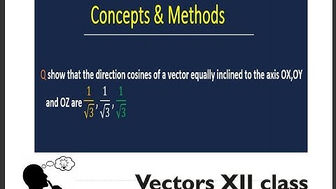show that the direction cosines of a vector equally inclined to  the axis OX,OY and OZ are...
