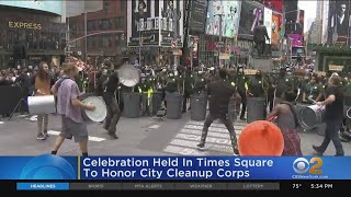 Celebrating New York City's Cleanup Corps In Times Square
