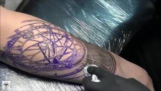 Tattoo Timelapse - Astronomical clock tattoo - Part 1 Astronomical Clock Tattoo Time Lapse Part 2