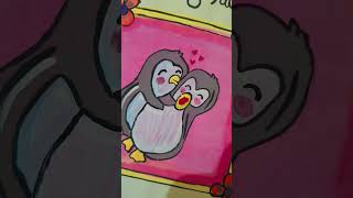 🐧 Cute Penguin Love Drawing ❤️ | You're My Favorite ✨ Easy Valentine Art#Shorts #YTShorts #Penguin