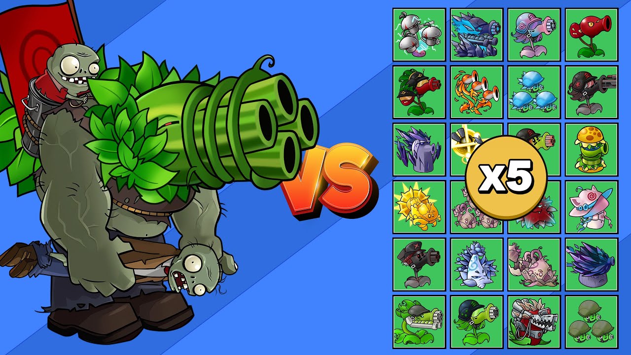 ZOMBISTEIN MELONCAÑON vs TODAS LAS PLANTAS X5 | PvZ Fusion DLC