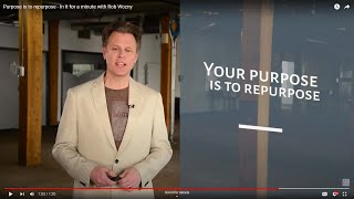 Do THIS to save time and resources when producing YOUR content (The Purpose is to Repurpose)!