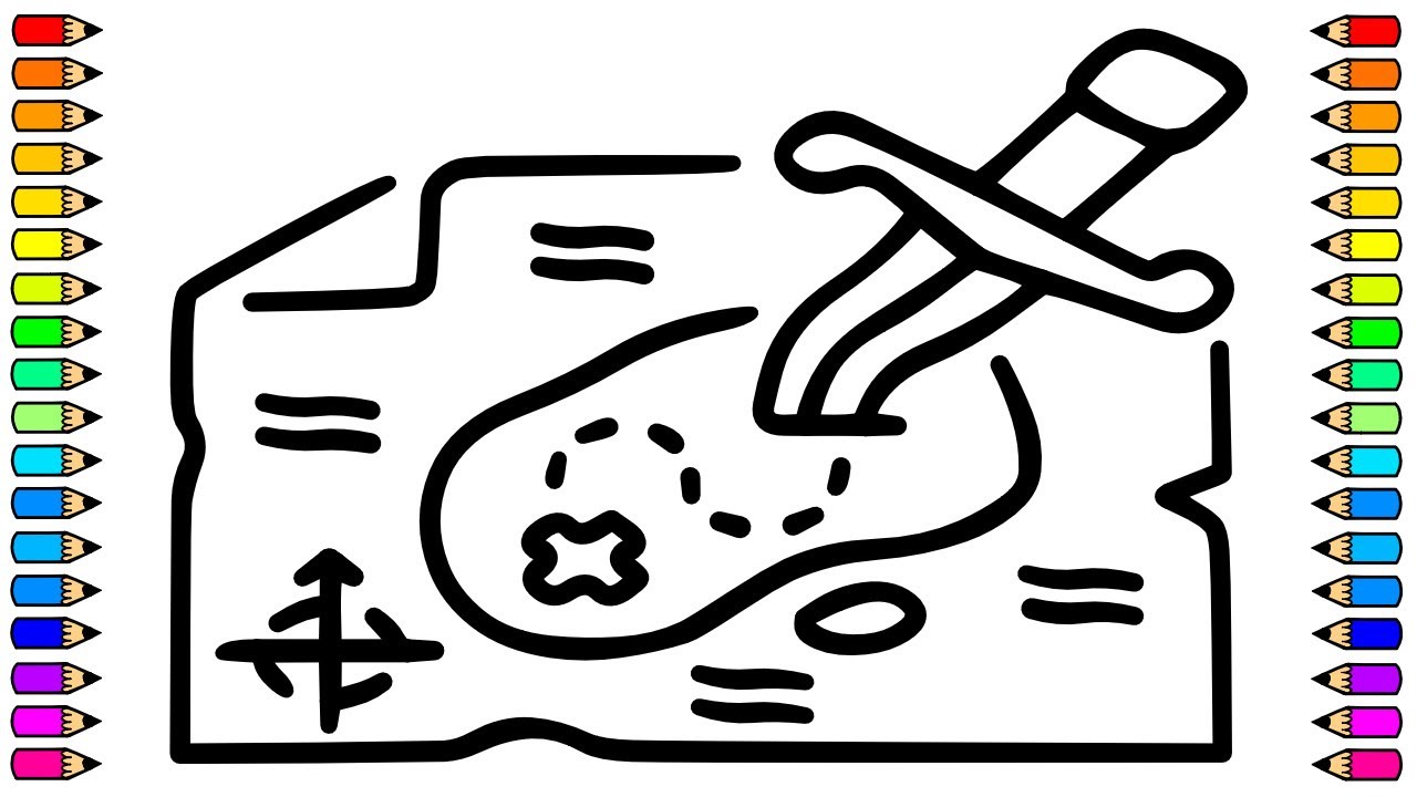 Cómo dibujar un MAPA DEL TESORO / Dibujo de MAPA