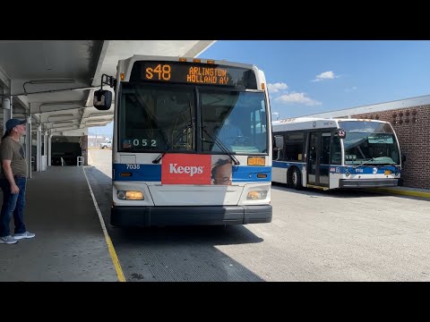 MTA S48 bus #7035 full ride from Staten Island Ferry Terminal Ramp C to ...