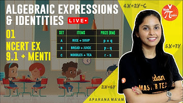 Algebraic Expressions and Identities L-1 | NCERT (EX - 9.1) & Menti | Class 8 Maths Ch 9 | Vedantu