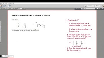Signed fraction addition or subtraction, basic