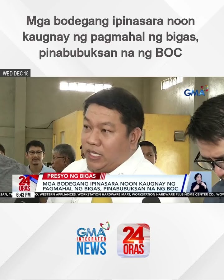 Mga bodegang ipinasara noon kaugnay ng pagmahal ng bigas, pinabubuksan na ng BOC | 24 Oras