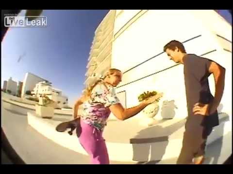 Skaters fight Insane lady | Skaters Win!