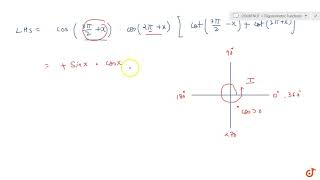 Prove that: `cos((3pi)/2 x)cos(2x x)[cot((3pi)/2-x) cot(2pi x)]=1`...